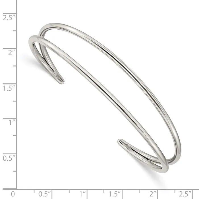 Bracelets Stainless Steel Polished Cuff Bangle TreasureFineJewelers