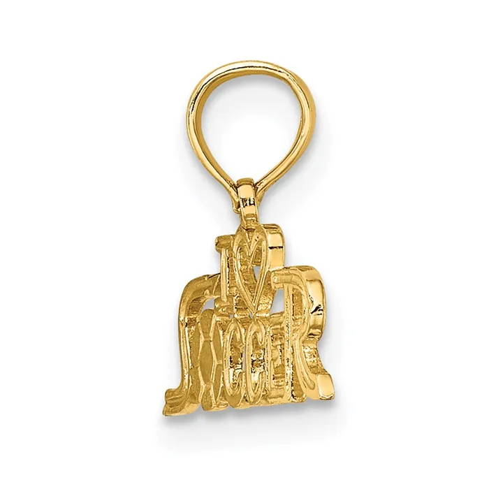 Charm Necklaces TreasureFineJewelers 14K I HEART SOCCER Charm