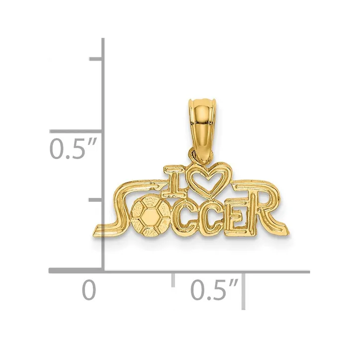 Charm Necklaces TreasureFineJewelers 14K I HEART SOCCER Charm