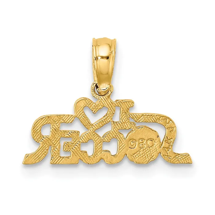 Charm Necklaces TreasureFineJewelers 14K I HEART SOCCER Charm