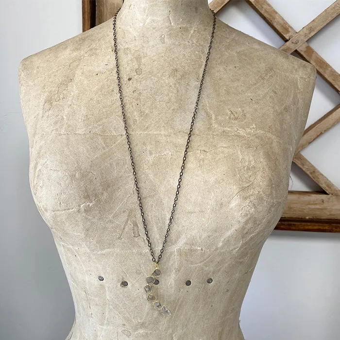 Diamond Slice Crescent Moon Necklace Robindira Unsworth Necklaces