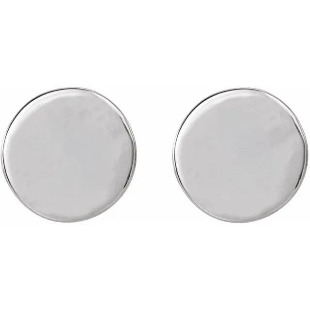 Earrings Sterling Silver 635 mm Engravable Disc Earrings TreasureFineJewelers