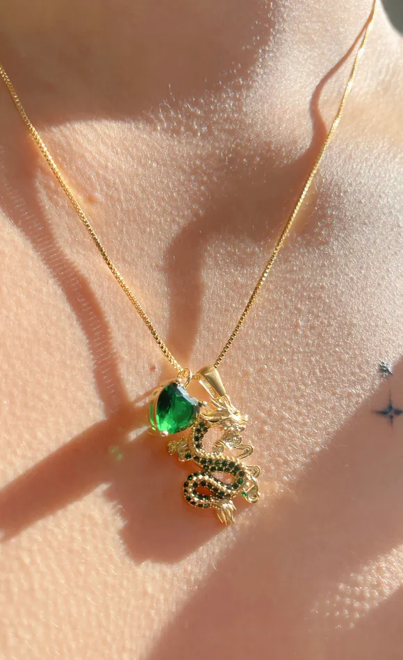 MP Jewelry Necklaces Green Dragon Necklace 