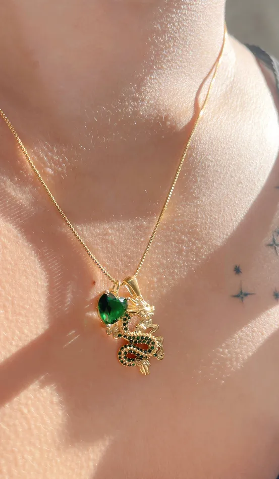 MP Jewelry Necklaces Green Dragon Necklace 