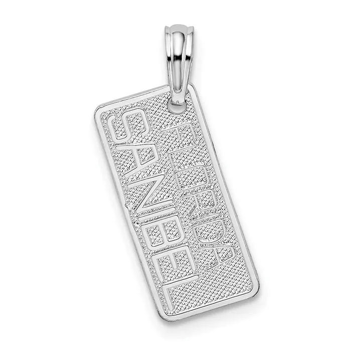 Necklaces Sterling Silver Textured Small Florida Sanibel License Plate Pendant TreasureFineJewelers Necklaces Sterling Silver Textured Small Florida Sanibel License Plate Pendant TreasureFineJewelers