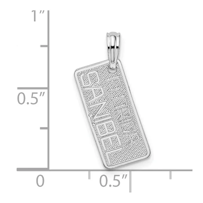 Necklaces Sterling Silver Textured Small Florida Sanibel License Plate Pendant TreasureFineJewelers