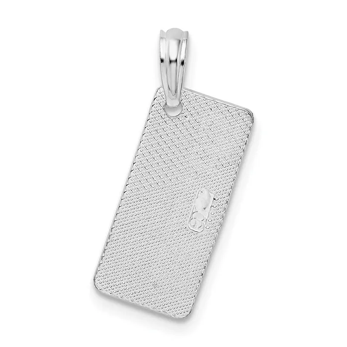 Necklaces Sterling Silver Textured Small Florida Sanibel License Plate Pendant TreasureFineJewelers
