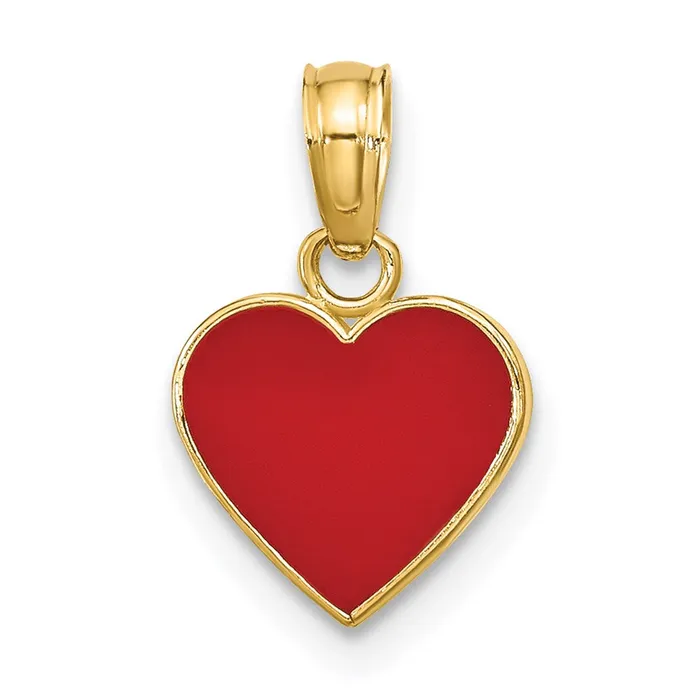 Necklaces TreasureFineJewelers 14K Polished Enameled Heart Pendant