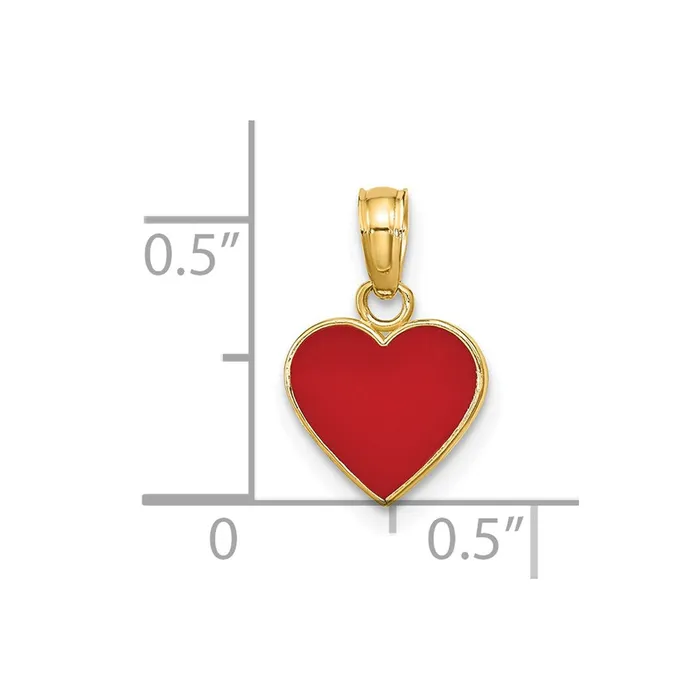 Necklaces TreasureFineJewelers 14K Polished Enameled Heart Pendant