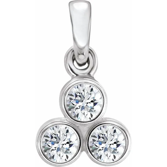Necklaces TreasureFineJewelers 14K White Gold 15 CTW Natural Diamond ThreeStone Pendant Necklaces TreasureFineJewelers 14K White Gold 15 CTW Natural Diamond ThreeStone Pendant