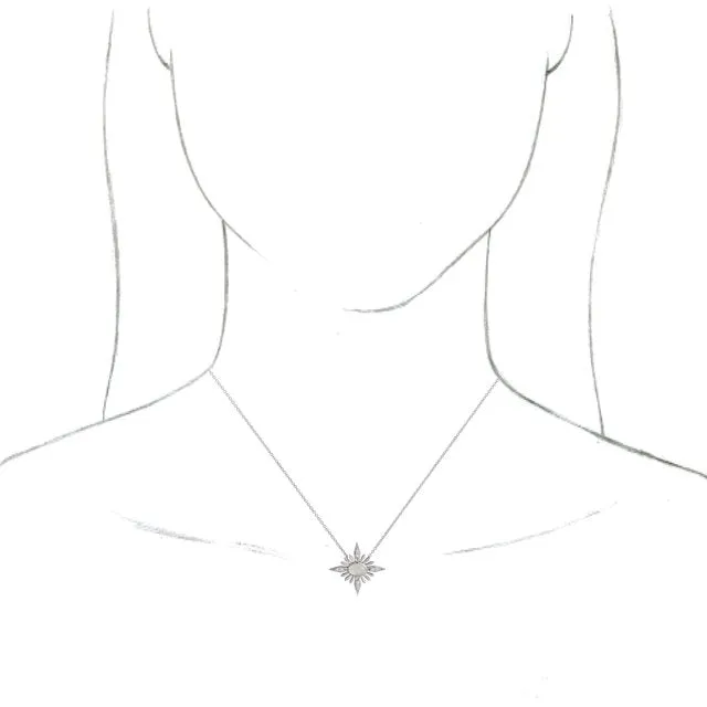 Necklaces TreasureFineJewelers 14K White Gold Natural Black Onyx 08 CTW Natural Diamond Celestial 1618 Necklace