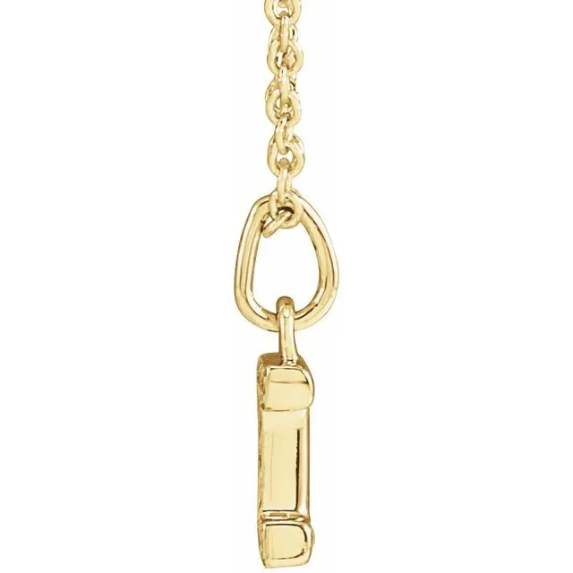 Necklaces TreasureFineJewelers 14K Yellow Gold 03 CTW Natural Diamond Petite Initial I 1618 Necklace