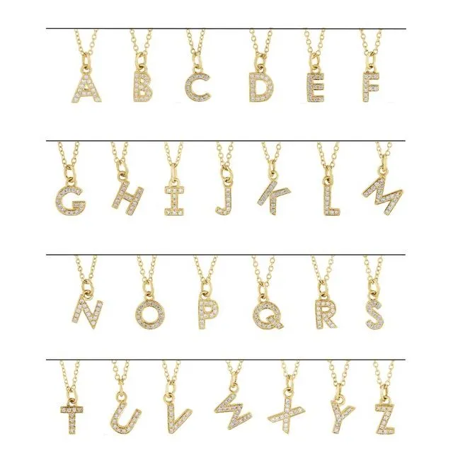 Necklaces TreasureFineJewelers 14K Yellow Gold 03 CTW Natural Diamond Petite Initial I 1618 Necklace