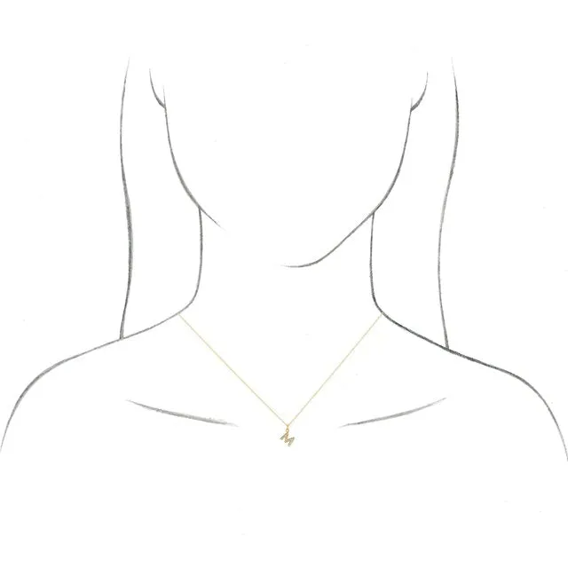 Necklaces TreasureFineJewelers 14K Yellow Gold 03 CTW Natural Diamond Petite Initial I 1618 Necklace