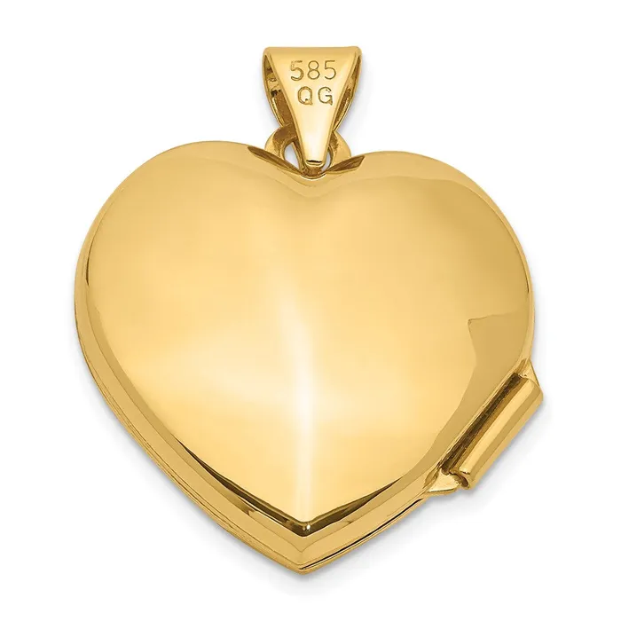 Necklaces TreasureFineJewelers 14k Yellow Gold 18mm Tree Heart Locket