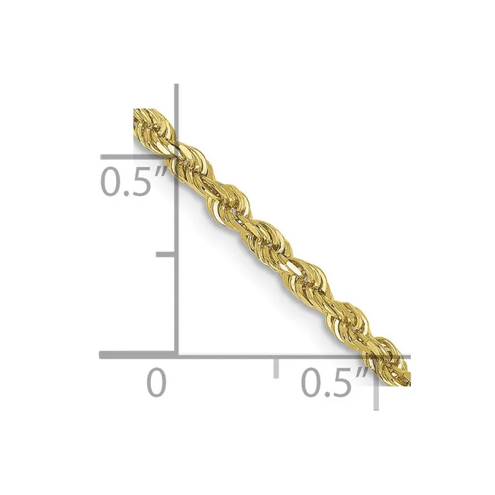 Necklaces TreasureFineJewelers Leslies 10K 25mm DiamondCut Rope Chain