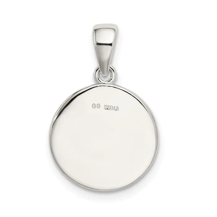 Necklaces TreasureFineJewelers Sterling Silver Glitter Enamel Letter K Initial Circle Pendant
