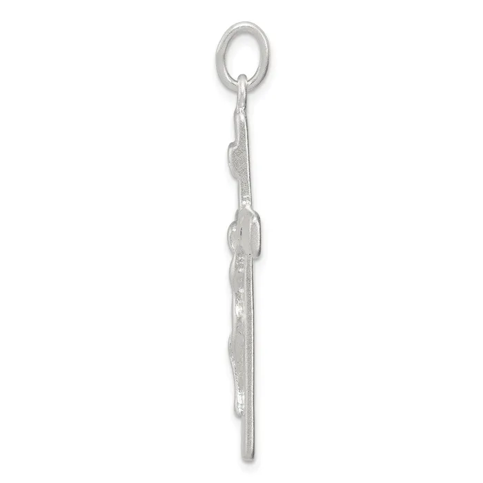 Necklaces TreasureFineJewelers Sterling Silver Satin INRI Crucifix Pendant