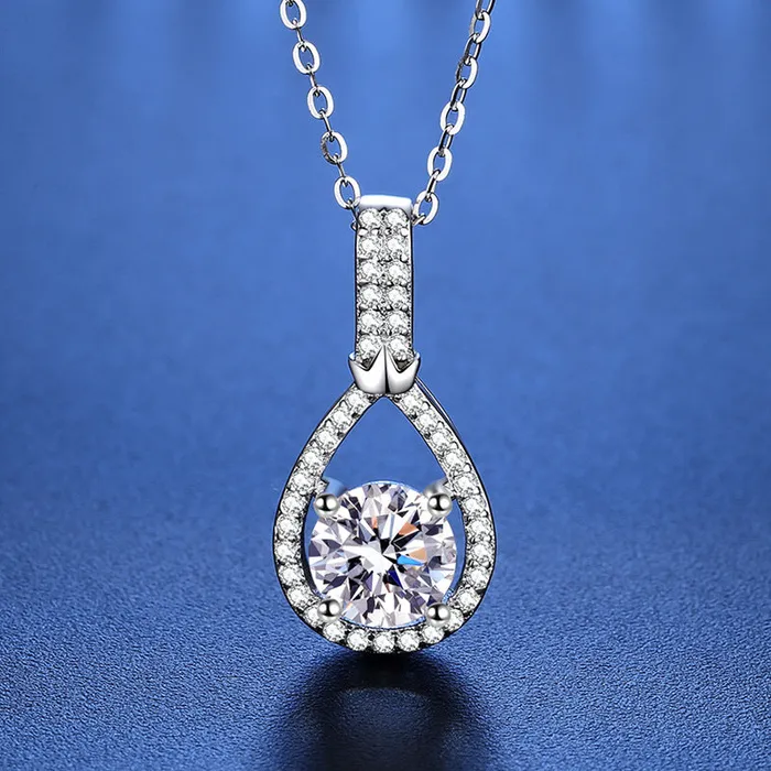 Necklaces Water Drop Heart Moissanite Necklace Pendant Trendolla Jewelry