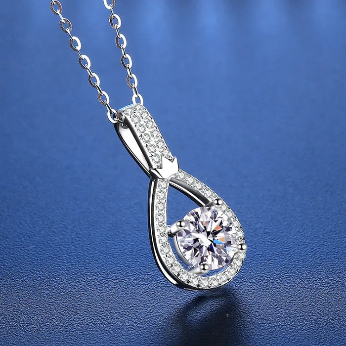 Necklaces Water Drop Heart Moissanite Necklace Pendant Trendolla Jewelry