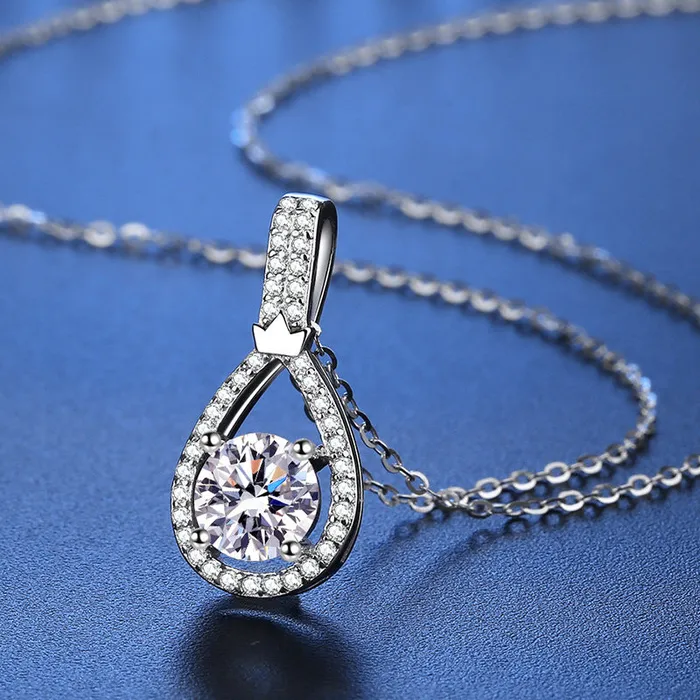 Necklaces Water Drop Heart Moissanite Necklace Pendant Trendolla Jewelry