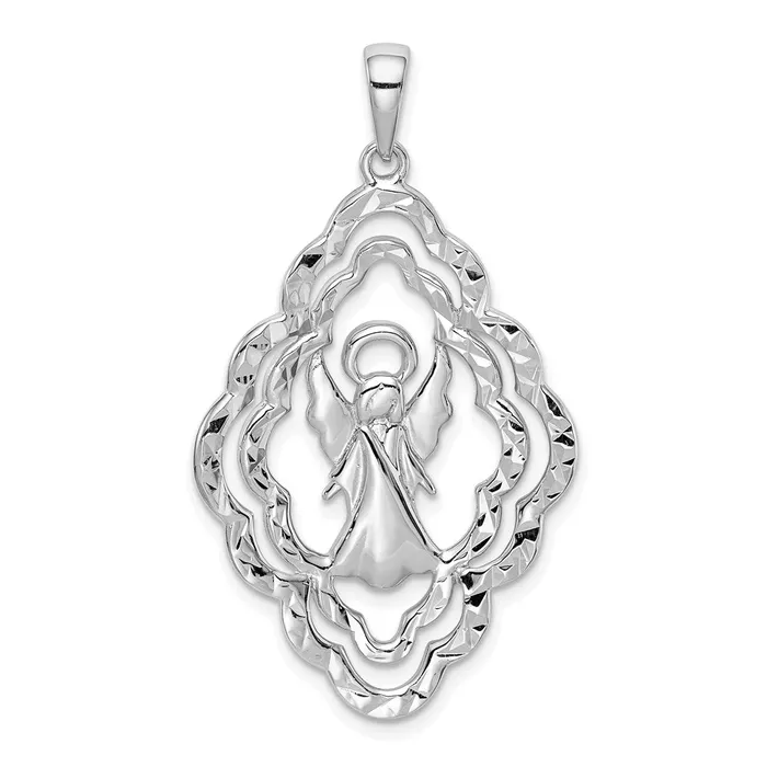 Sterling Silver Diamondcut Angel Pendant TreasureFineJewelers Necklaces