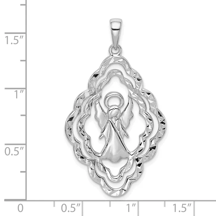 Sterling Silver Diamondcut Angel Pendant TreasureFineJewelers Necklaces