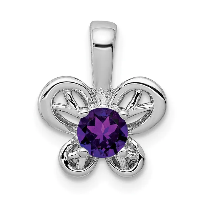 Sterling Silver Rhodiumplated Amethyst Pendant TreasureFineJewelers Necklaces Sterling Silver Rhodiumplated Amethyst Pendant TreasureFineJewelers Necklaces