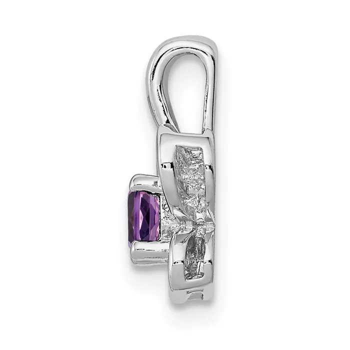 Sterling Silver Rhodiumplated Amethyst Pendant TreasureFineJewelers Necklaces