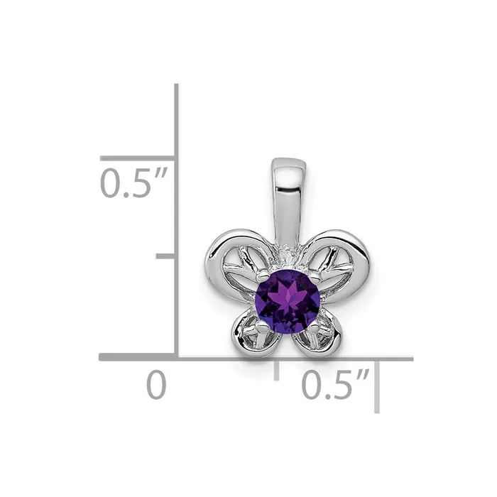 Sterling Silver Rhodiumplated Amethyst Pendant TreasureFineJewelers Necklaces
