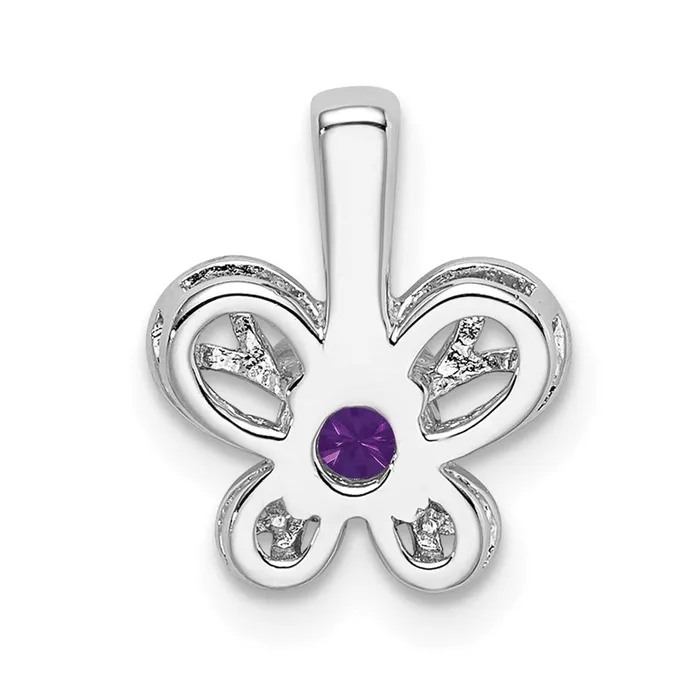Sterling Silver Rhodiumplated Amethyst Pendant TreasureFineJewelers Necklaces