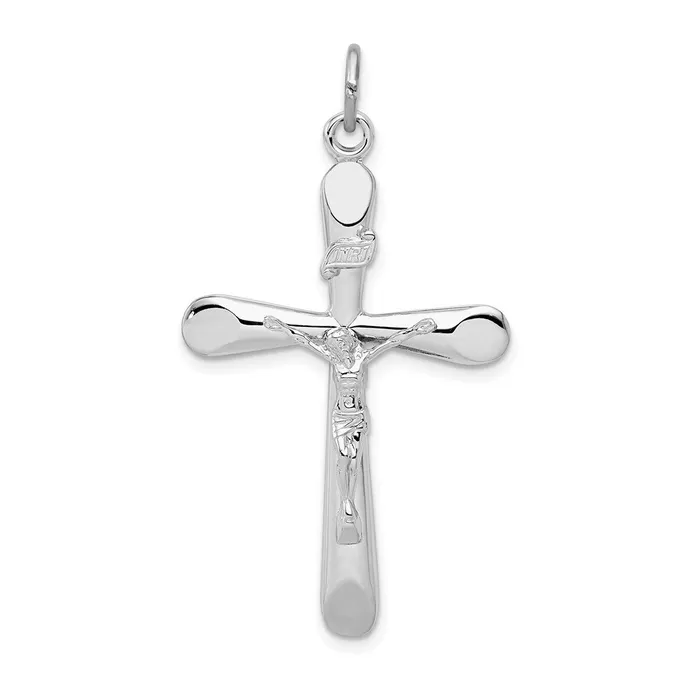 Sterling Silver Rhodiumplated INRI Crucifix Pendant TreasureFineJewelers Necklaces Sterling Silver Rhodiumplated INRI Crucifix Pendant TreasureFineJewelers Necklaces