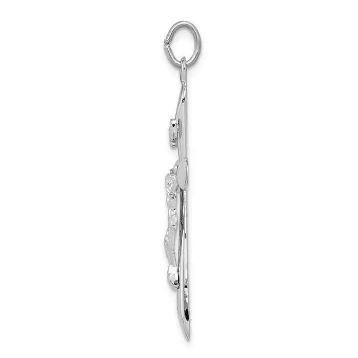 Sterling Silver Rhodiumplated INRI Crucifix Pendant TreasureFineJewelers Necklaces
