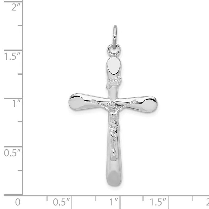 Sterling Silver Rhodiumplated INRI Crucifix Pendant TreasureFineJewelers Necklaces