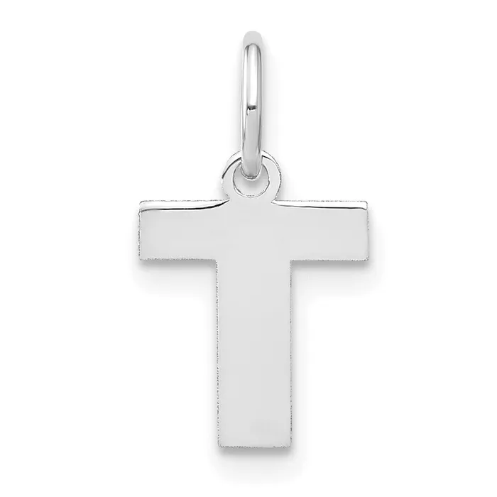 Sterling Silver Rhodiumplated Letter T Initial Pendant TreasureFineJewelers Necklaces Sterling Silver Rhodiumplated Letter T Initial Pendant TreasureFineJewelers Necklaces