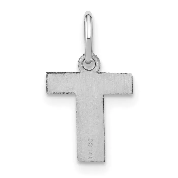 Sterling Silver Rhodiumplated Letter T Initial Pendant TreasureFineJewelers Necklaces
