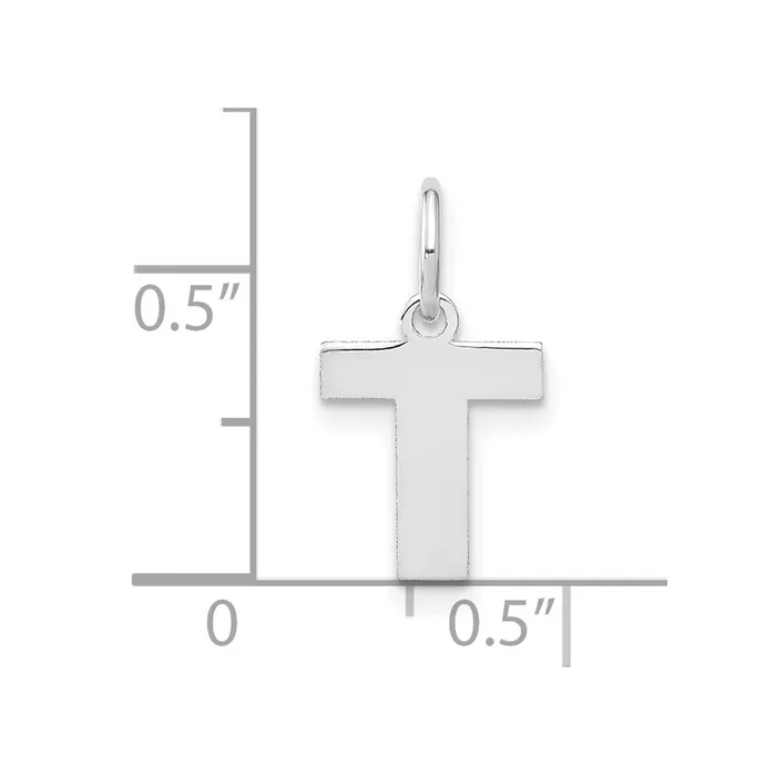 Sterling Silver Rhodiumplated Letter T Initial Pendant TreasureFineJewelers Necklaces