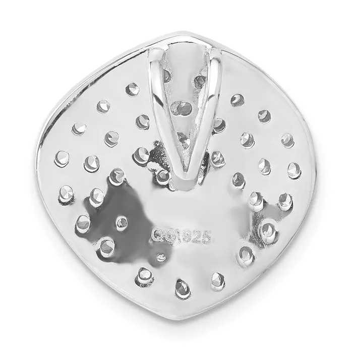 Sterling Silver Simulated Pearl CZ Slide Pendant TreasureFineJewelers Necklaces