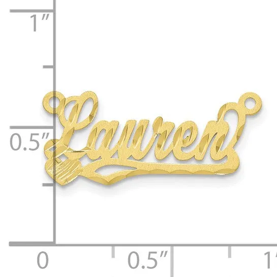 TreasureFineJeweler Satin Diamondcut Heart Name Plate Necklaces