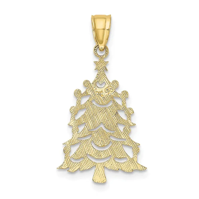 TreasureFineJewelers 10K Polished Christmas Tree Pendant Necklaces
