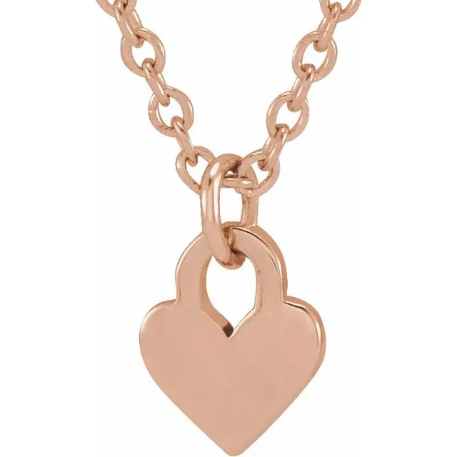 TreasureFineJewelers 14K Rose Gold Engravable Heart 1618 Necklace Necklaces TreasureFineJewelers 14K Rose Gold Engravable Heart 1618 Necklace Necklaces
