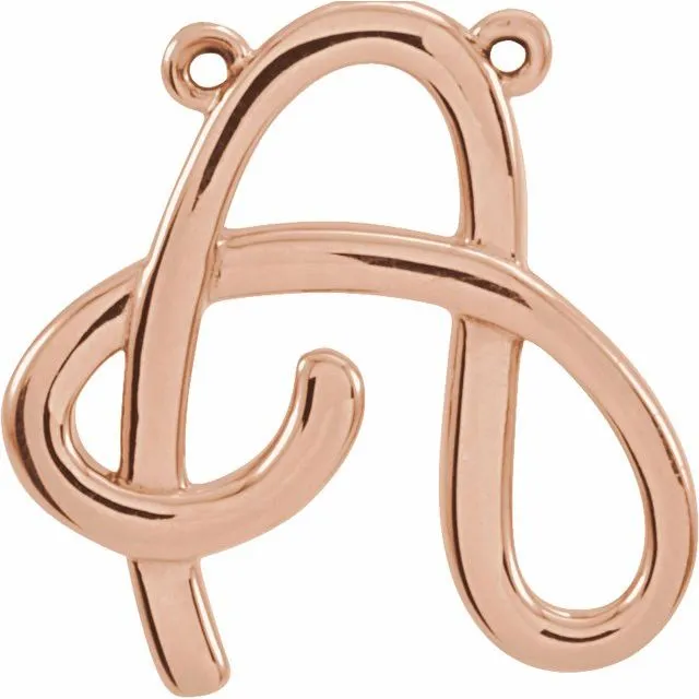 TreasureFineJewelers 14K Rose Gold Script Initial A Necklace Center Necklaces TreasureFineJewelers 14K Rose Gold Script Initial A Necklace Center Necklaces
