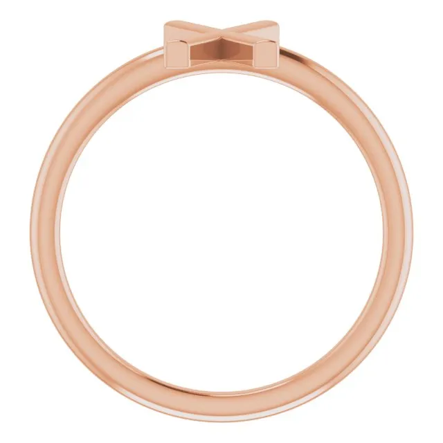 TreasureFineJewelers 14K Rose Initial X Ring Rings