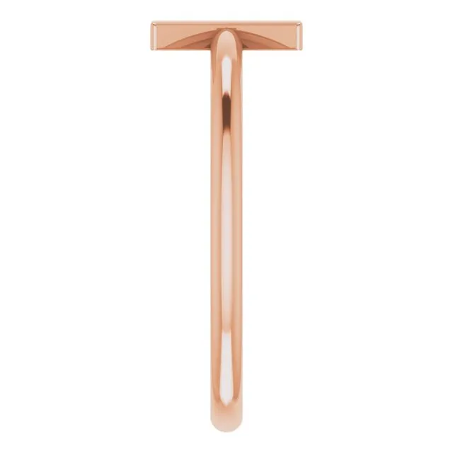 TreasureFineJewelers 14K Rose Initial X Ring Rings