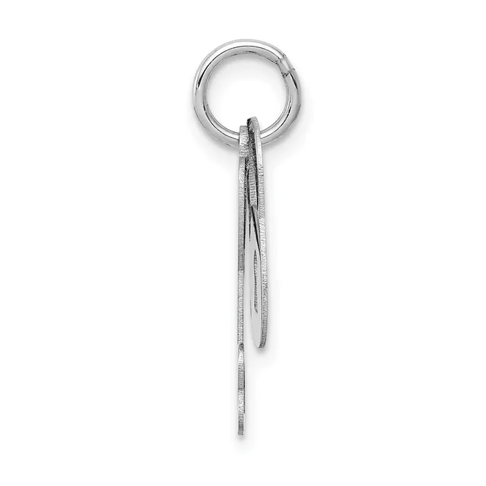 TreasureFineJewelers Charm Necklaces 14k White Gold Polished Moveable Lock and Heart Key Charm
