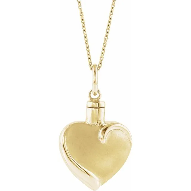 TreasureFineJewelers Necklaces 10K Yellow Heart Ash Holder 18 Necklace TreasureFineJewelers Necklaces 10K Yellow Heart Ash Holder 18 Necklace