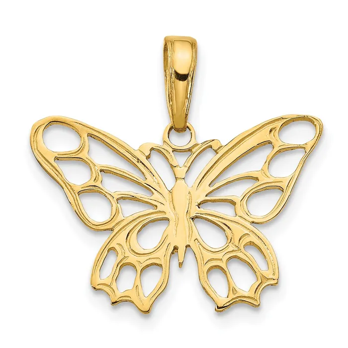 TreasureFineJewelers Necklaces 14K Butterfly Cutout Pendant