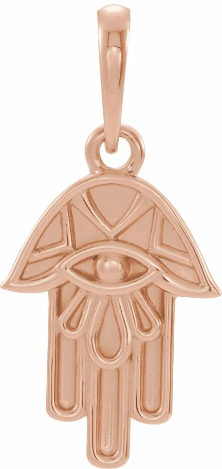 TreasureFineJewelers Necklaces 14K Rose Gold Hamsa Pendant