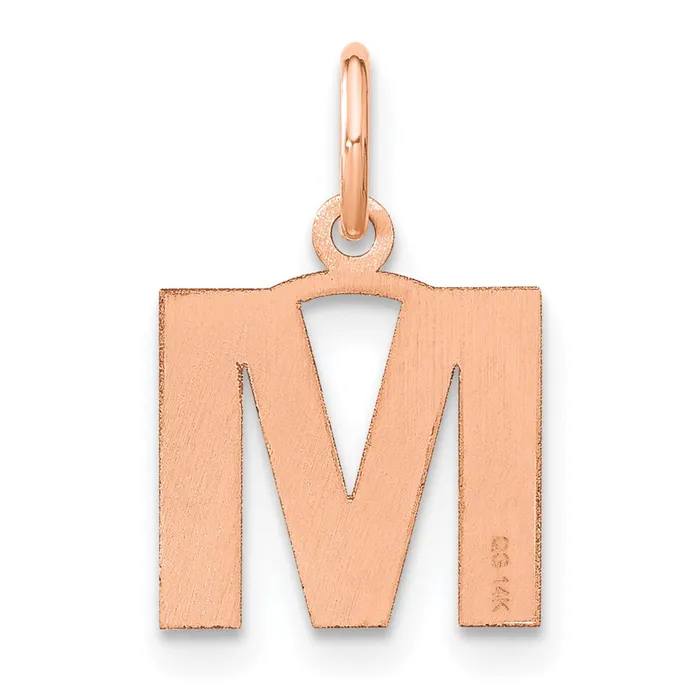 TreasureFineJewelers Necklaces 14k Rose Gold Letter M Initial Pendant