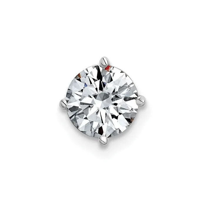 TreasureFineJewelers Necklaces 14k White Gold 1ct 65mm Round D E F Pure Light Moissanite Solitaire Chain Slide TreasureFineJewelers Necklaces 14k White Gold 1ct 65mm Round D E F Pure Light Moissanite Solitaire Chain Slide
